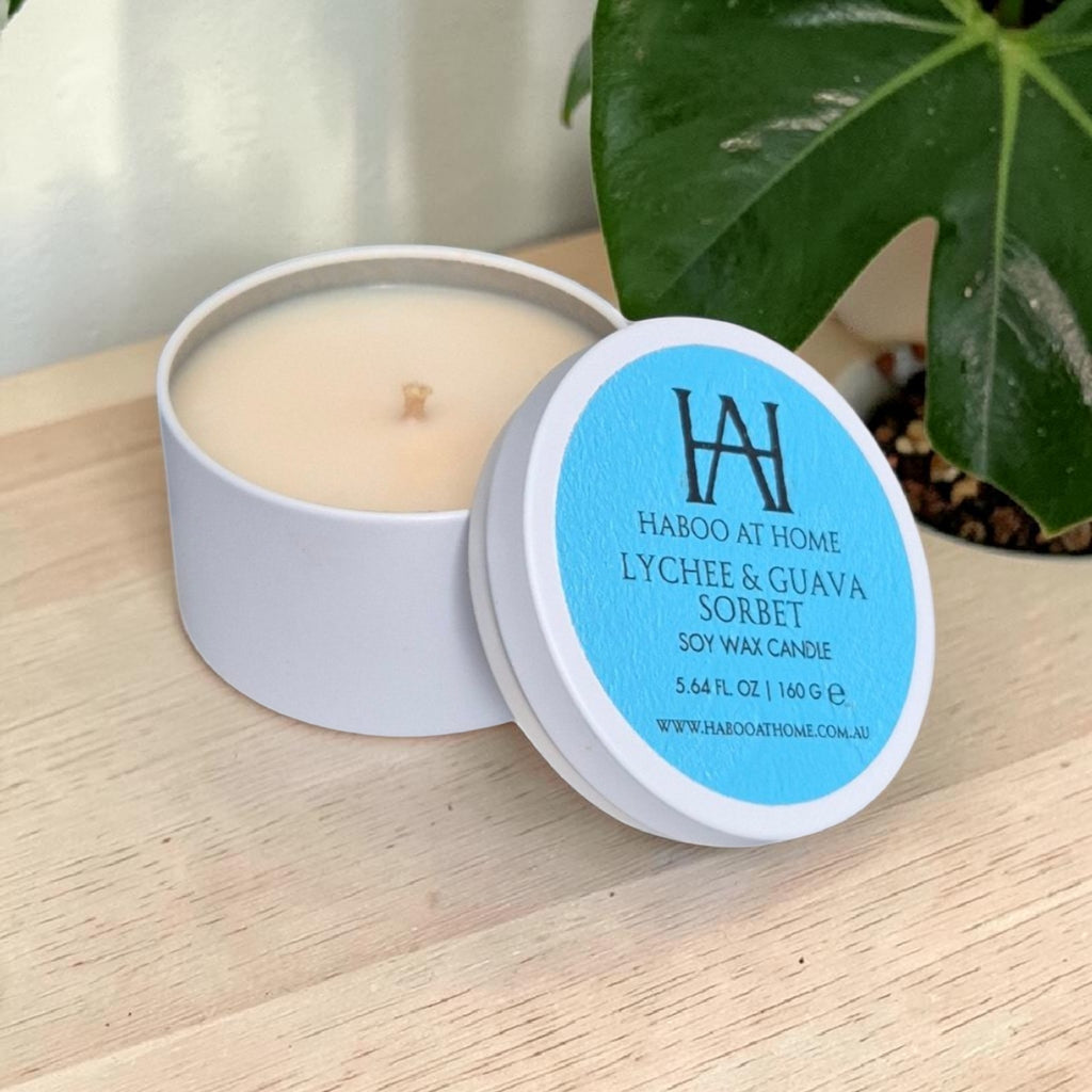 Lychee & Guava Sorbet Soy Wax Tin Candle